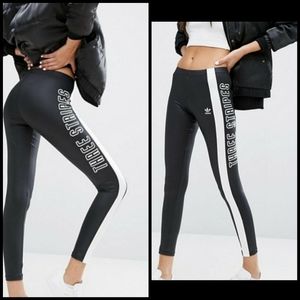 Adidas Leggings With Three Stripe Block Logo